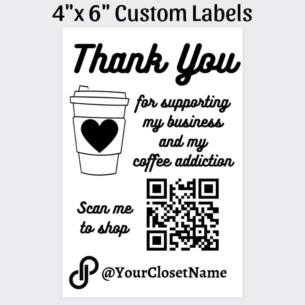 8/$20 20ct 4x6 thermal label stickers customized